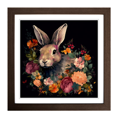 Rabbit Floral - Framed Print