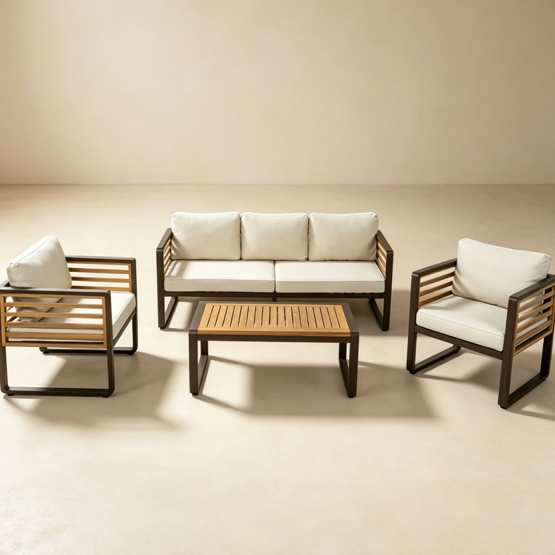 5-Person Outdoor Conversation Set With Weather-Resistant Cushion