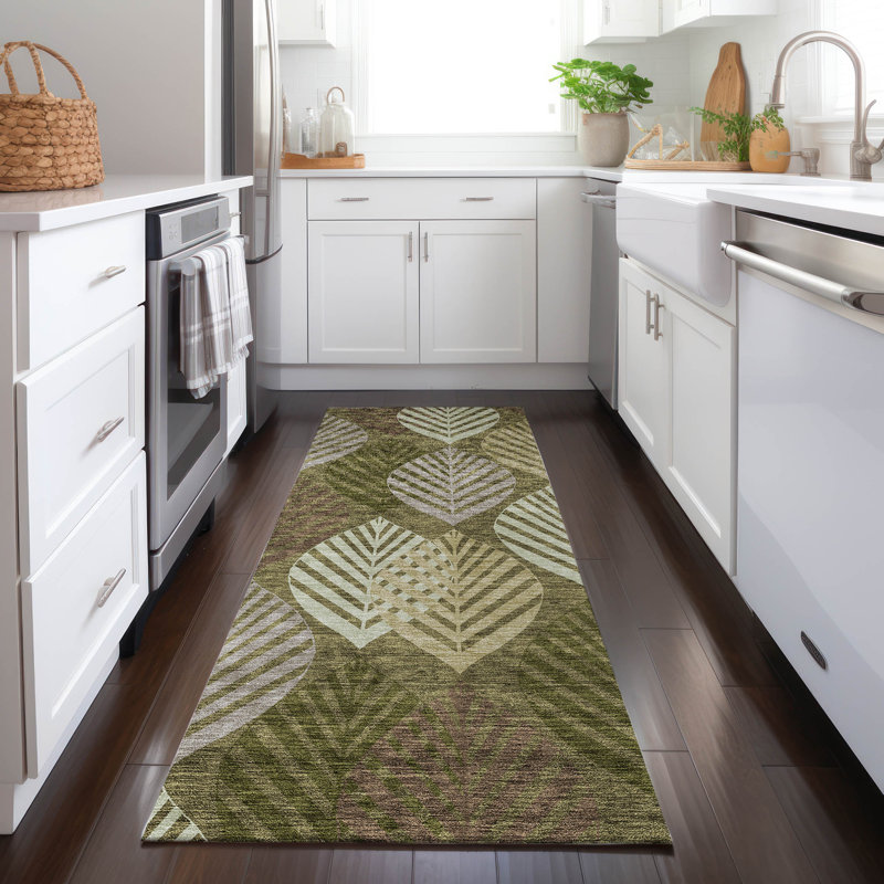 Tapis intérieur / extérieur en polyester tissé à la machine Neysa, Tapis de couloir 2 pi 3 po x 7 pi 6 po