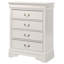 Commode 4 tiroirs Louis Phillipe, blanc-1811112349