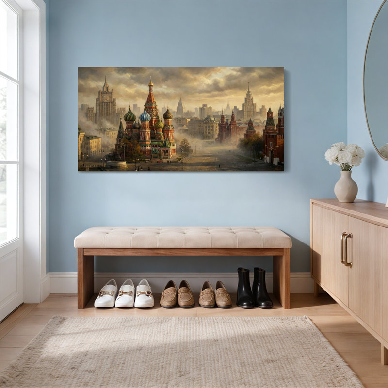 Moscow Moscow St Basil's, reproduction d'art sur toile tendue sur toile, H 20 po x l 40 po