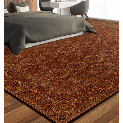 Tapis rectangulaire en laine noué à la main