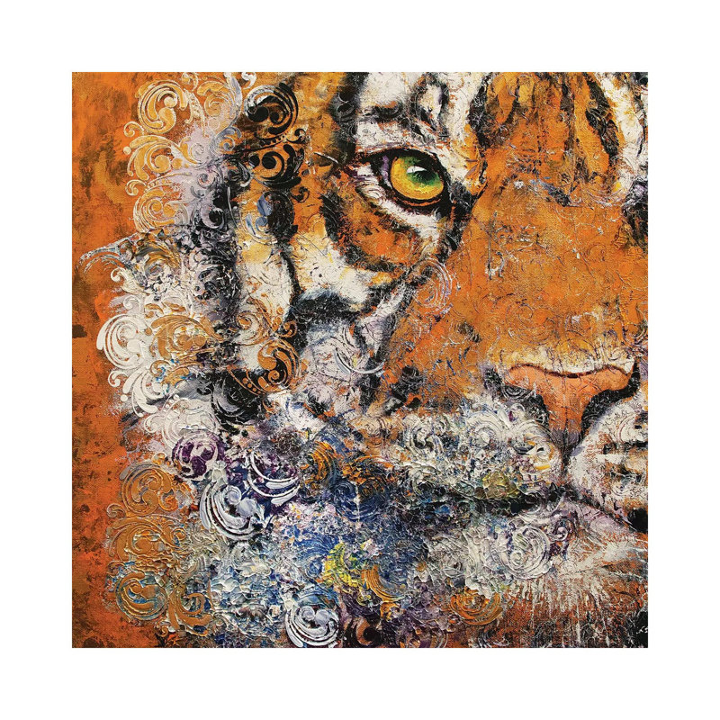Royal Tiger by Michael Creese - Wrapped Canvas Painting, 66.04 cm H x 66.04 cm W x 3.175 cm D