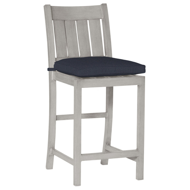 Tabouret de comptoir d'extérieur club 24 po, Welt, Lin marine, Huître