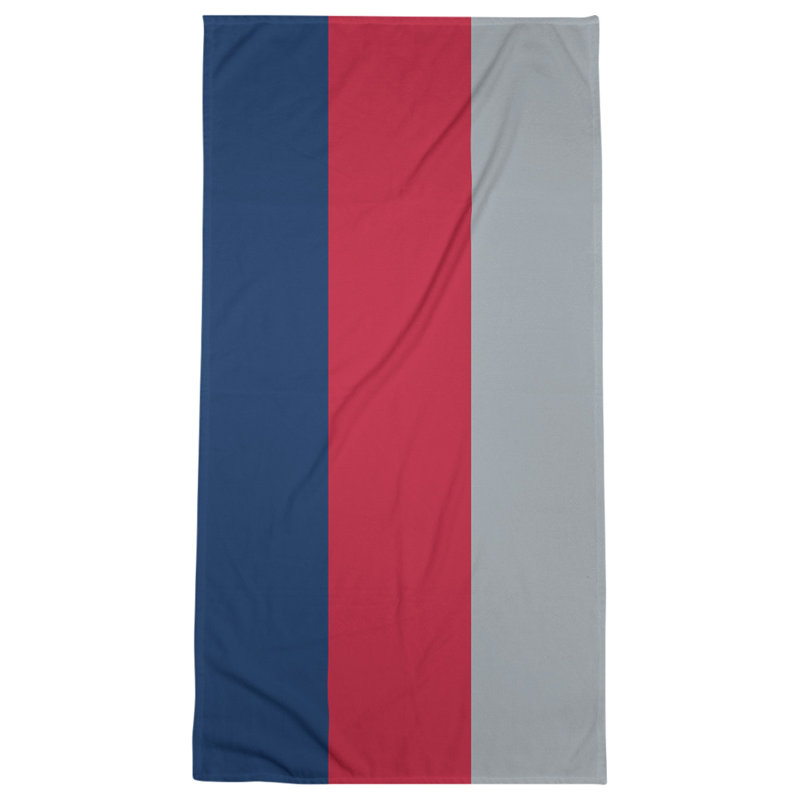 Columbus Lightweight Beach Towel, Blue/Red/Flat Silver, Microfiber
