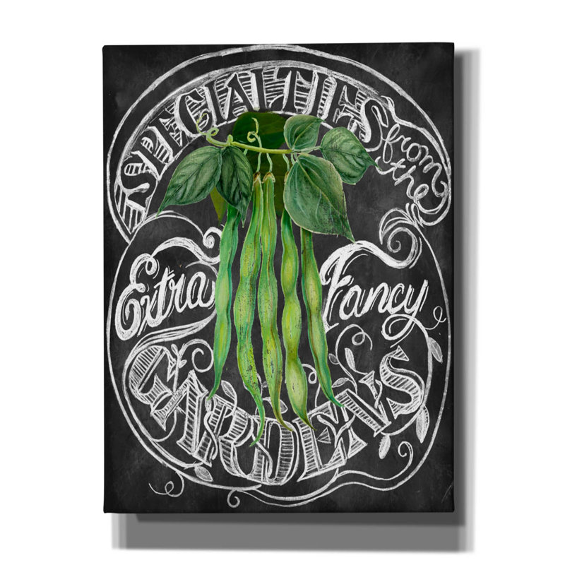 «Chalkboard Green Beans» par Art Licensing Studio, art mural sur toile, H 16 po x l 12 po x P 0,75 po