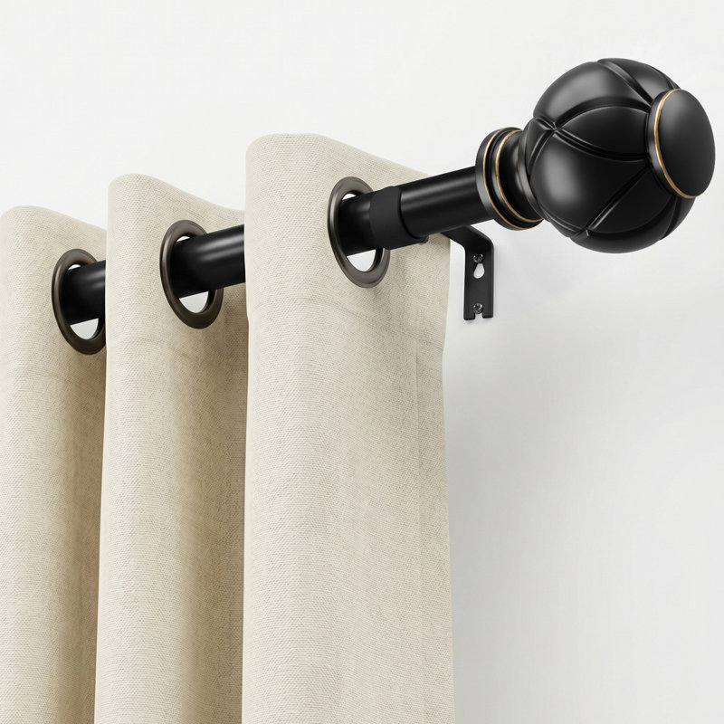 Ballou Mounting Bracket and Finial, 32" - 84", Black