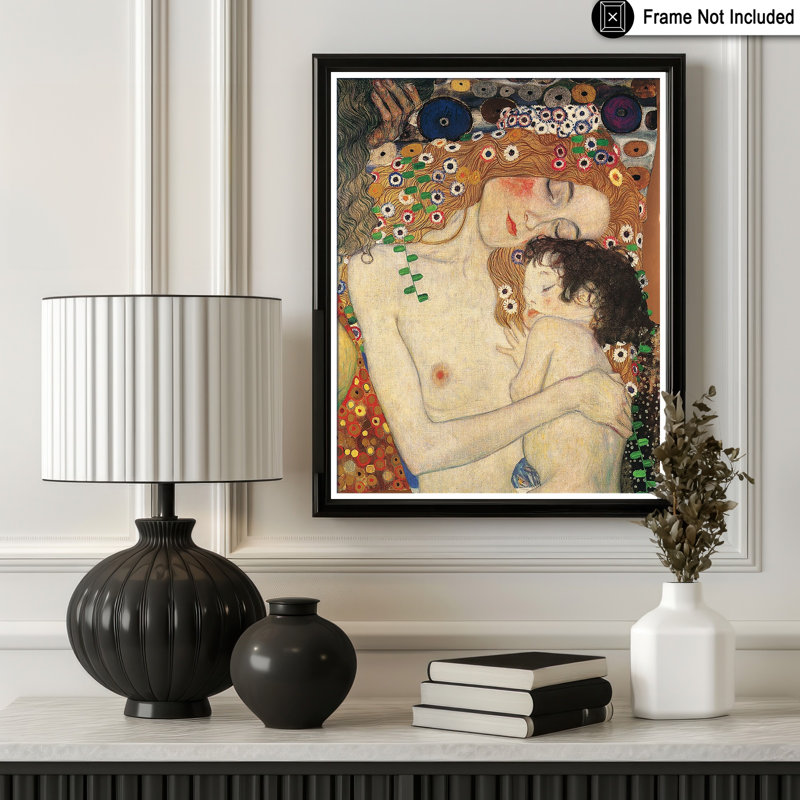Gustav Klimt - Mère et enfant, Sans cadre, Affiche, H 18 po x l 24 po