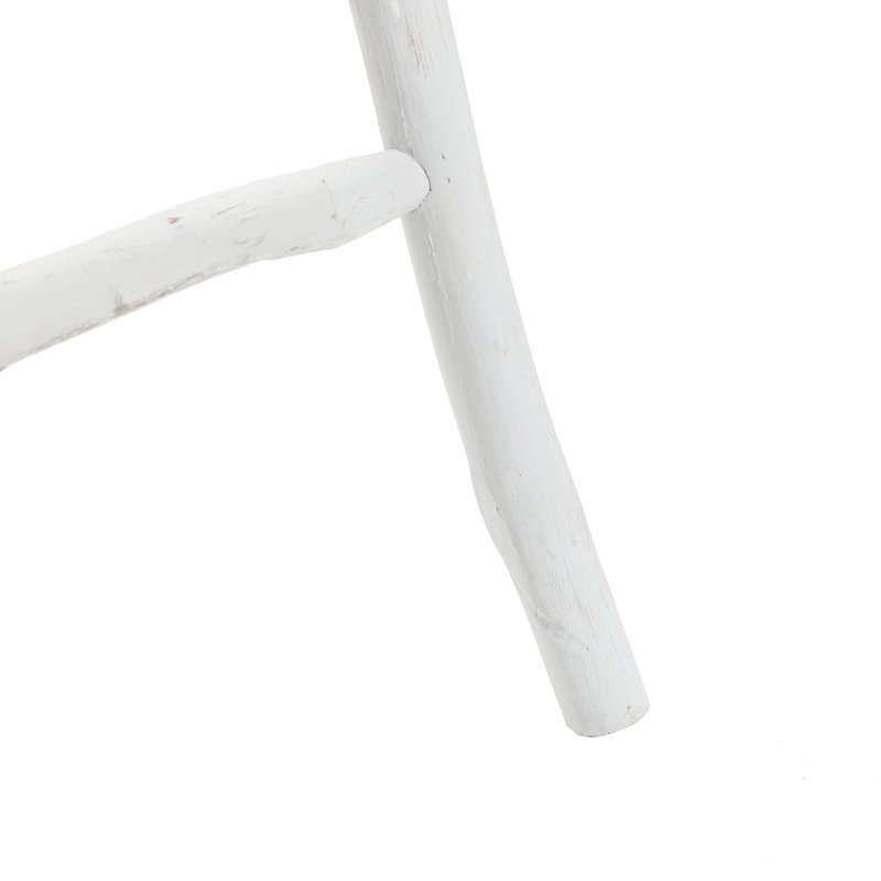 5' White Solid Wood Blanket Ladder – Rustic Farmhouse Storage Ladder