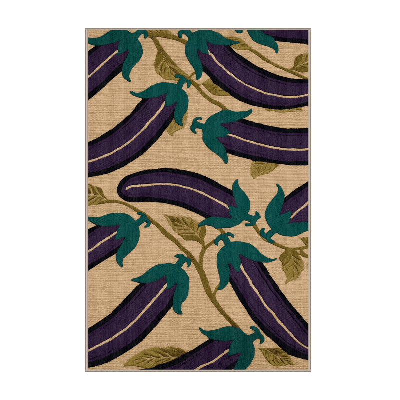  Tapis lavable aubergine, Rectangulaire 2 pi x 3 pi