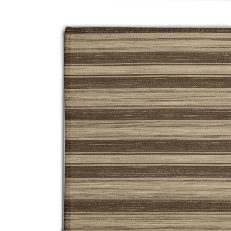 Tapis intérieur / extérieur brun HorizontalStripes, Rectangulaire 2 pi x 3 pi