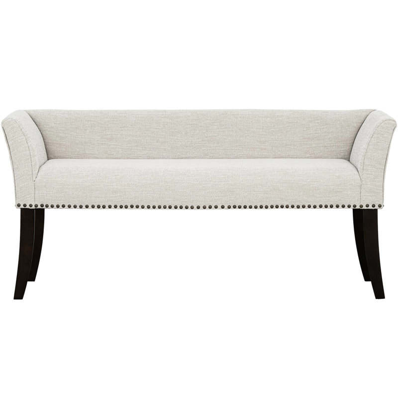 Banc rembourré en polyester Dalice, White, Noir, noir, noir, noir