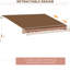 Auvent de terrasse 13 pi x 8 pi et toile à eau, manivelle manuelle, brun café pour terrasse attrayante, terrasse auvent 13 pi x 8 pi, terrasse, eau, élégance