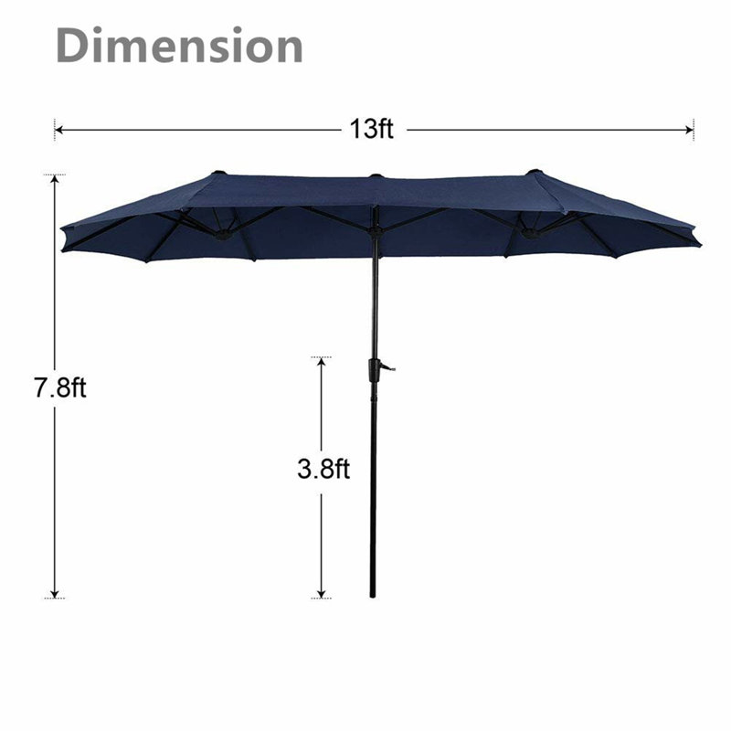 Ensemble repas pour 6 personnes avec parasol Alyah, Bleu