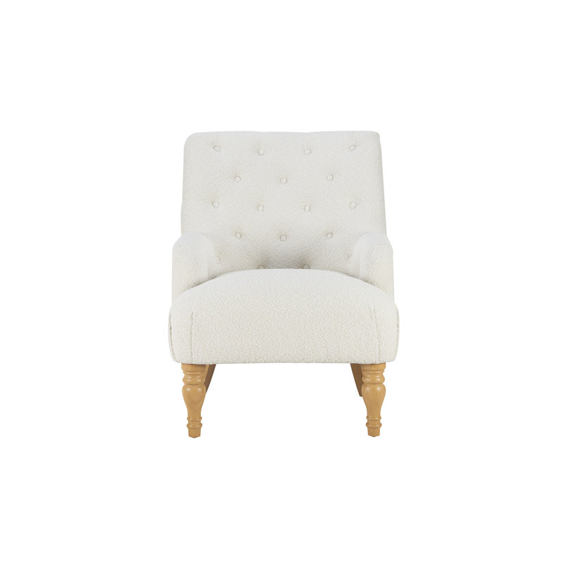 Hegland 73Cm Wide Tufted Polyester Blend Armchair, White