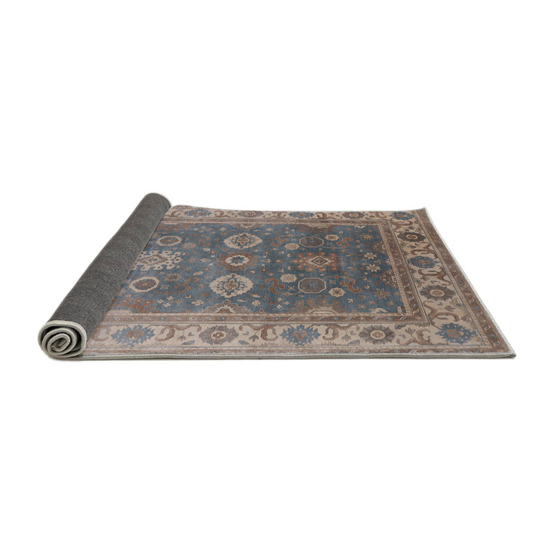 Tapis oriental brun / bleu / beige, Rond 6 pi
