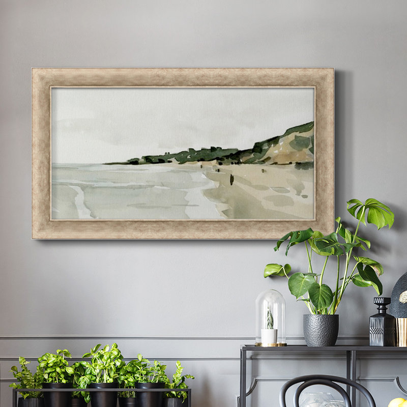 Toile encadrée de qualité supérieure Beachside Walk III - prête à être accrochée