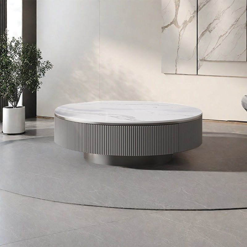 Table ronde légère et luxueuse, H 13,8 po x L 31,5 po x l 31,5 po