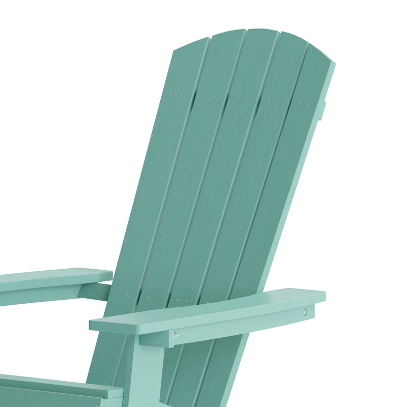 Bayfield All-Weather Poly Resin Indoor/Outdoor Folding Adirondack Chairs, Sea Foam
