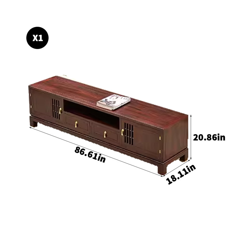 Crédence de rangement en bois massif l 86,61 po New