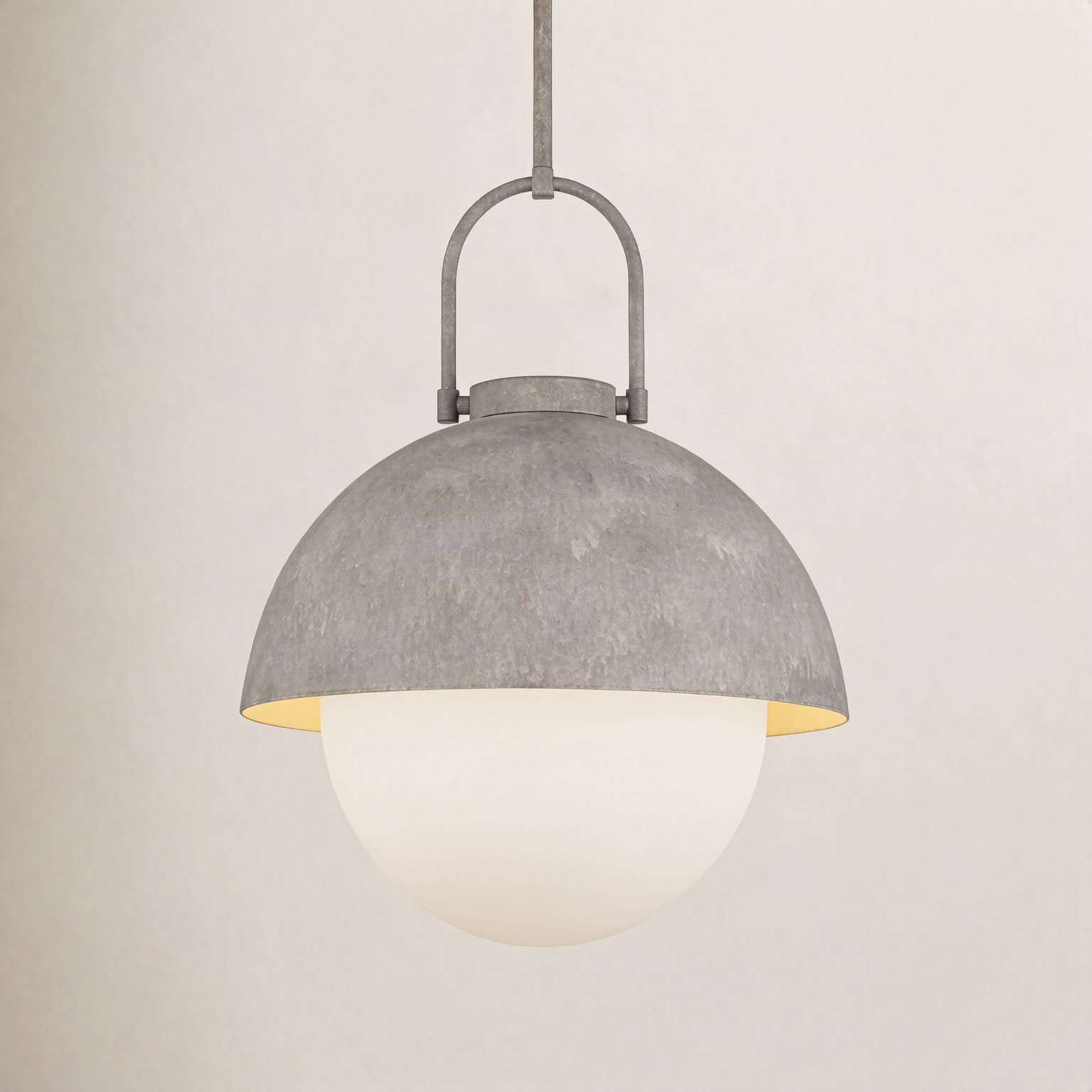 Navarre Single Light Glass Pendant, Steel