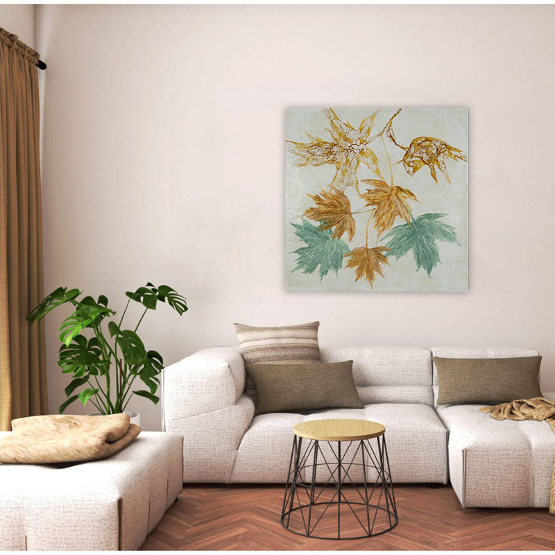 Nature Inspired "Lustrous Foliage" Canvas Wall Art By , 12" H x 12" W x 1.5" D, Wrapped Canvas, Does Not Apply