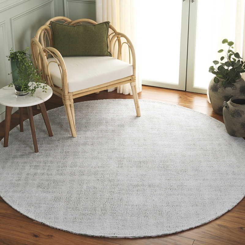 Restoration Vintage 902 Hand Tufted Cotton/Polyester Abstract Indoor Use Only Rug in Green/Ivory, Round 6'
