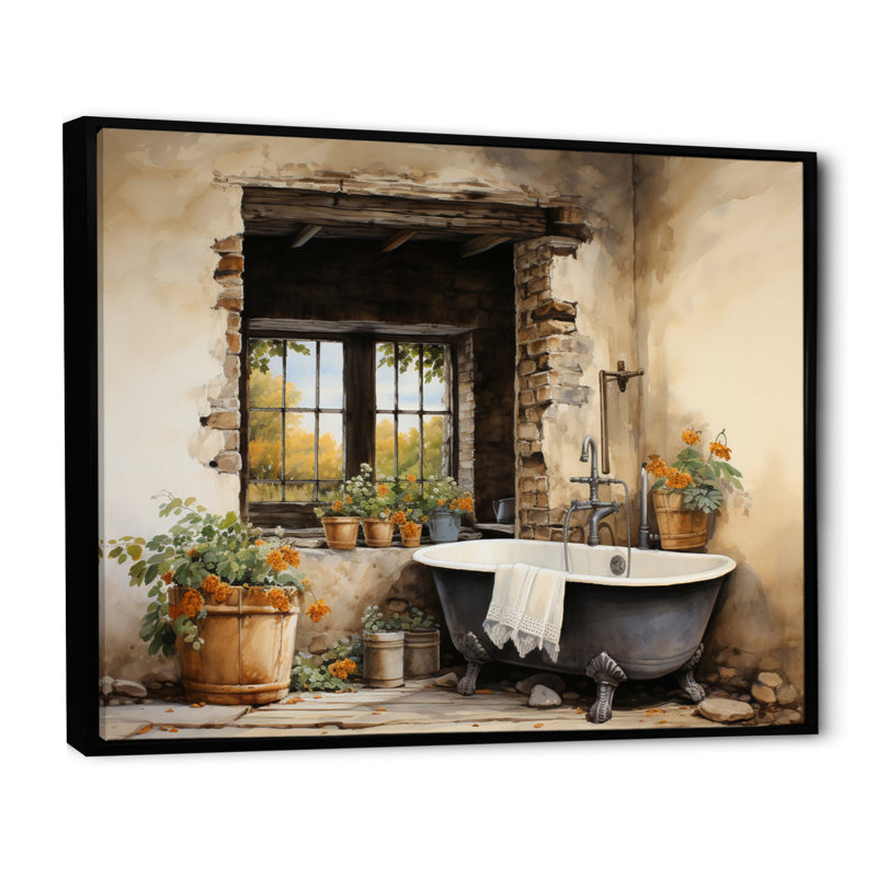«Laundry Rustic Vibe I» - Art encadré, H 12 po x l 20 po x P 1 po, Cadre flottant noir