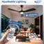 Ventilateur de plafond de 52 pouces avec lumière: ventilateurs d'extérieur à 3 pales noirs pour les patios - Ventilateur d'intérieur à intensité variable avec télécommande APP et minuterie réversible à 6 vitesses pour moteur à courant continu