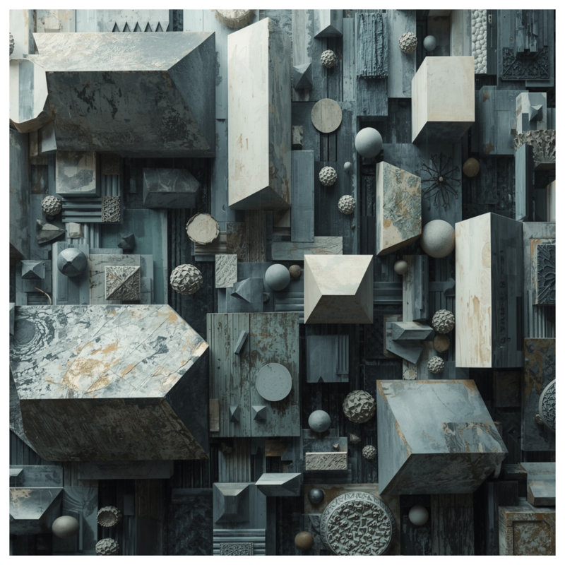 Couvertures géométriques à blocs 3D, L 50 po x H 60 po