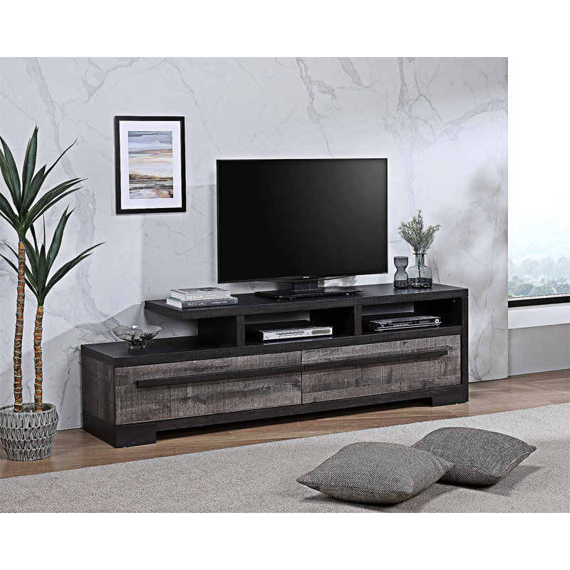 Meuble télé à deux tiroirs Console, Noir / blanc