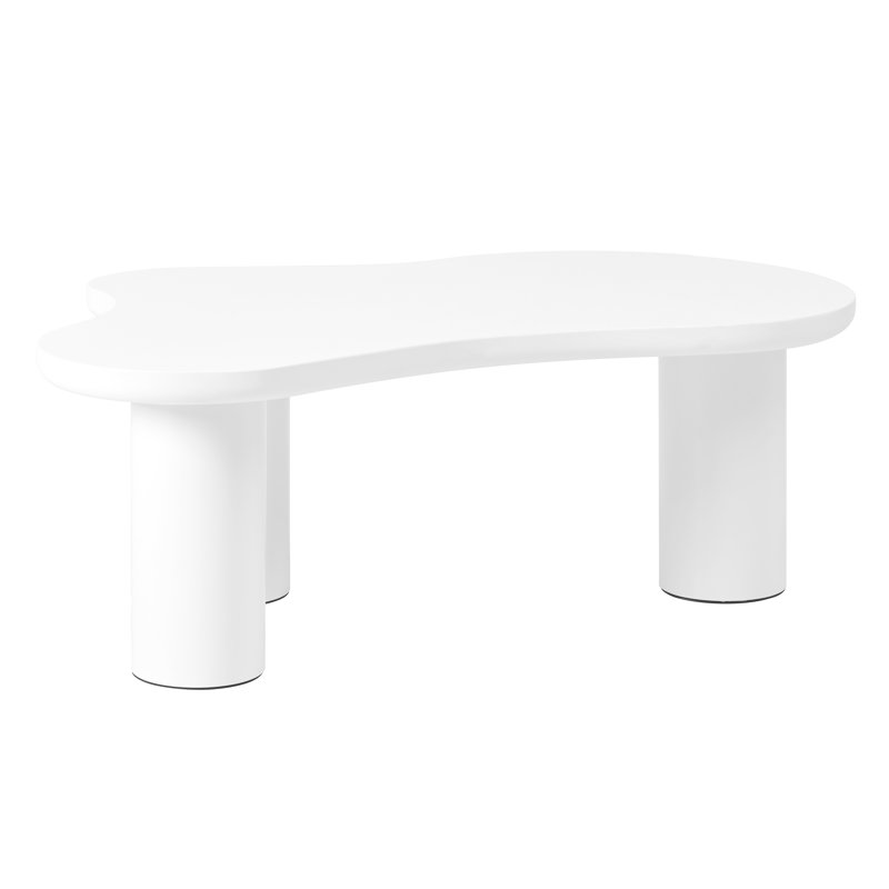 Table basse moderne avec plateau en bois aggloméré Modern Cloud, Blanc