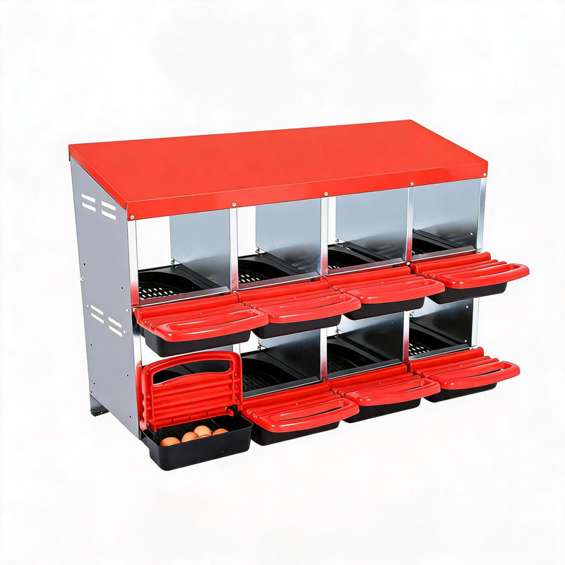 Chicken Nesting Box, Chickens Egg Laying Nest Boxes for Hens, 6/8/10 Compartment Chicken Coop Nesting Box with Removable Tray, Chicken Laying Box for Chicken
