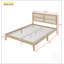 Lit Queen Size en bois massif avec tête de lit en rotin et pieds de soutien renforcés pour plus de durabilité et de style