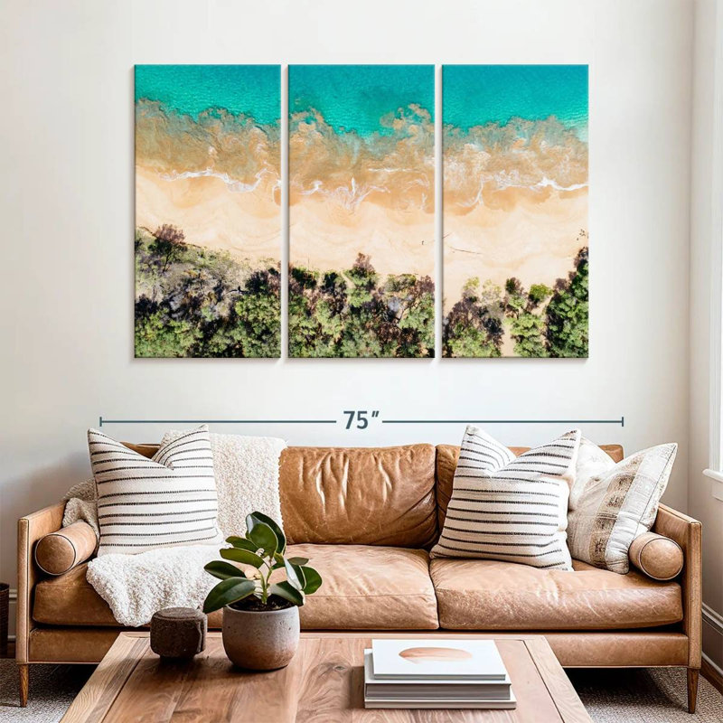 Vue aérienne de la plage Gillard Maui, H 42 po x l 65 po