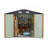 Outdoor Storage Shed 9×11 FT With 3 Lockable Doors,Utility Tool Shed Metal Storage Garden Sheds 4 Vents,Metal Sheds With Galvanized Steel Frame,For Backyard,Patio,Lawn-124356795-124356793