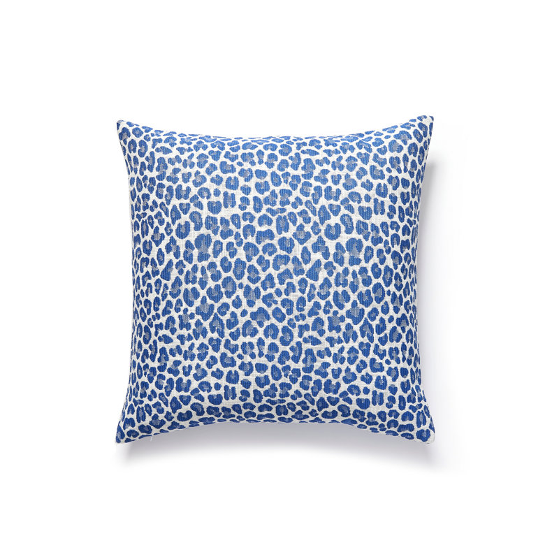 Backyard Bengal Square Indoor/Outdoor Pillow Cover & Insert, Cobalt