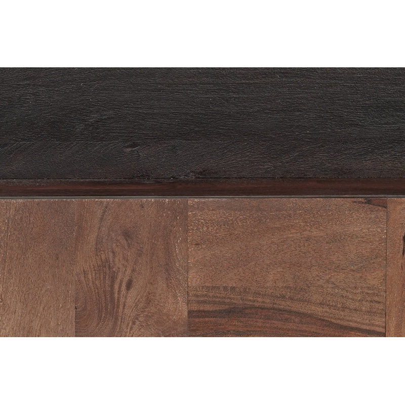 Table basse à piédestal en bois massif Camari, Noyer