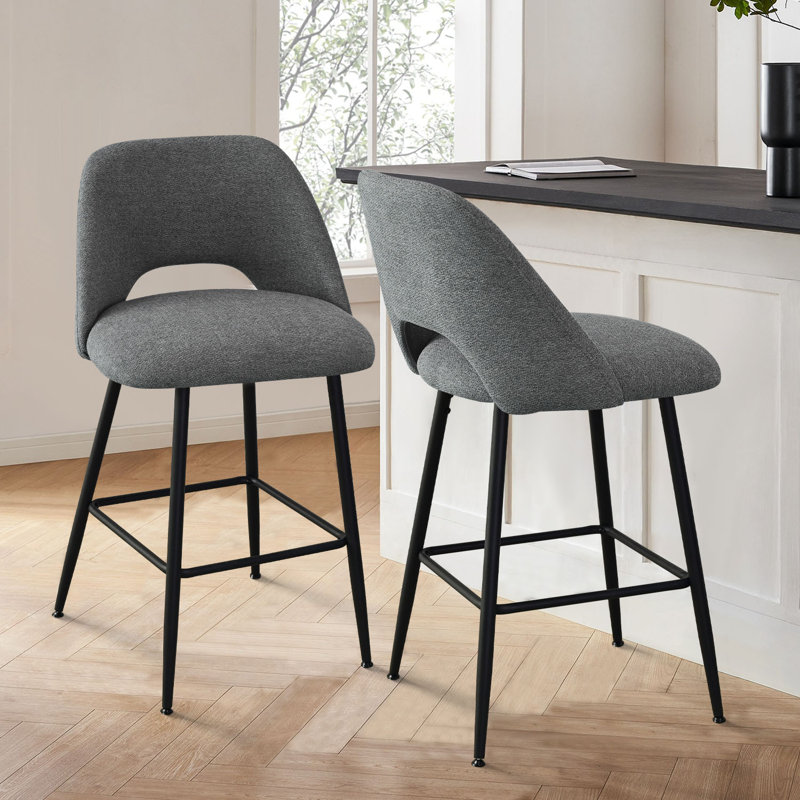 Jayden 26.5'' Upholstered Counter Stool, Dark Gray