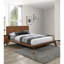 Ensemble de chambre à coucher 3 pièces avec lit plateforme couleur noyer-492844187