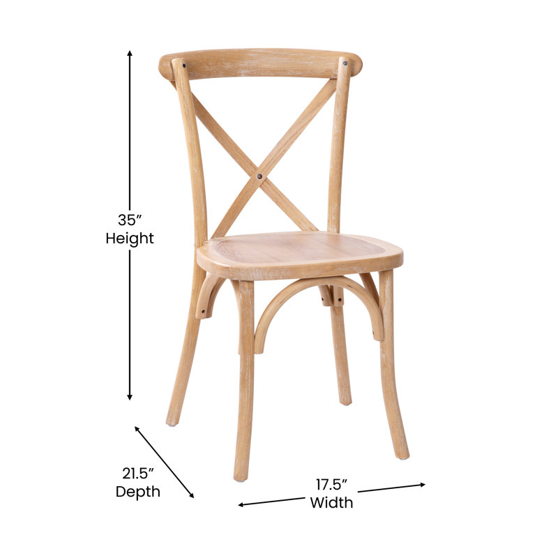 Adamsville Cross Back Stacking Side Chair, Driftwood