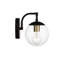 Lanterne murale d'extérieur 1 lumière Meridian en bronze huilé avec laiton naturel