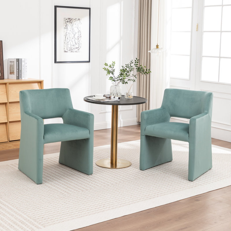 Chaise rembourrée en velours Hambrook, Vert