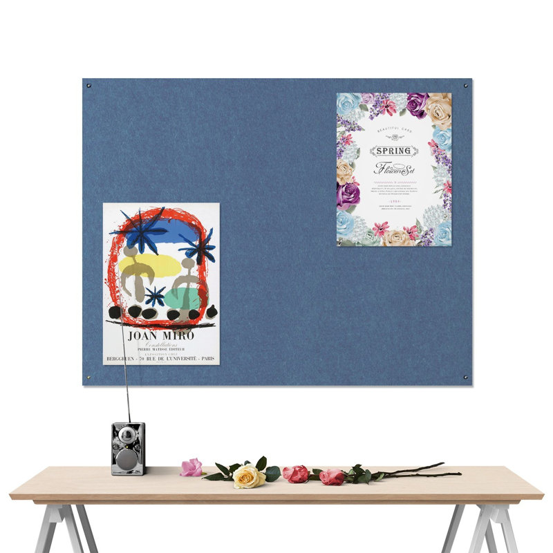 Wall Mounted Reversible Bulletin Board, Light Blue, 120cm H x 240cm W