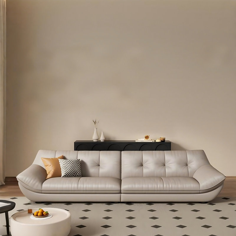 Canapé en cuir de vache 110,24 po, H 32,68 po x l 110,24 po x P 40,55 po