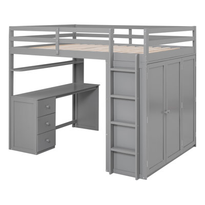 Falishia Kids Full,Twin Loft Bed with Drawers