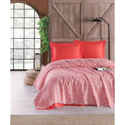 Cotton Damask Coverlet