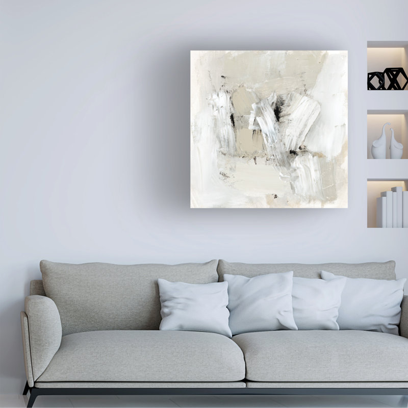 Victoria Barnes White Abstract Canvas Art, 24" x 24"