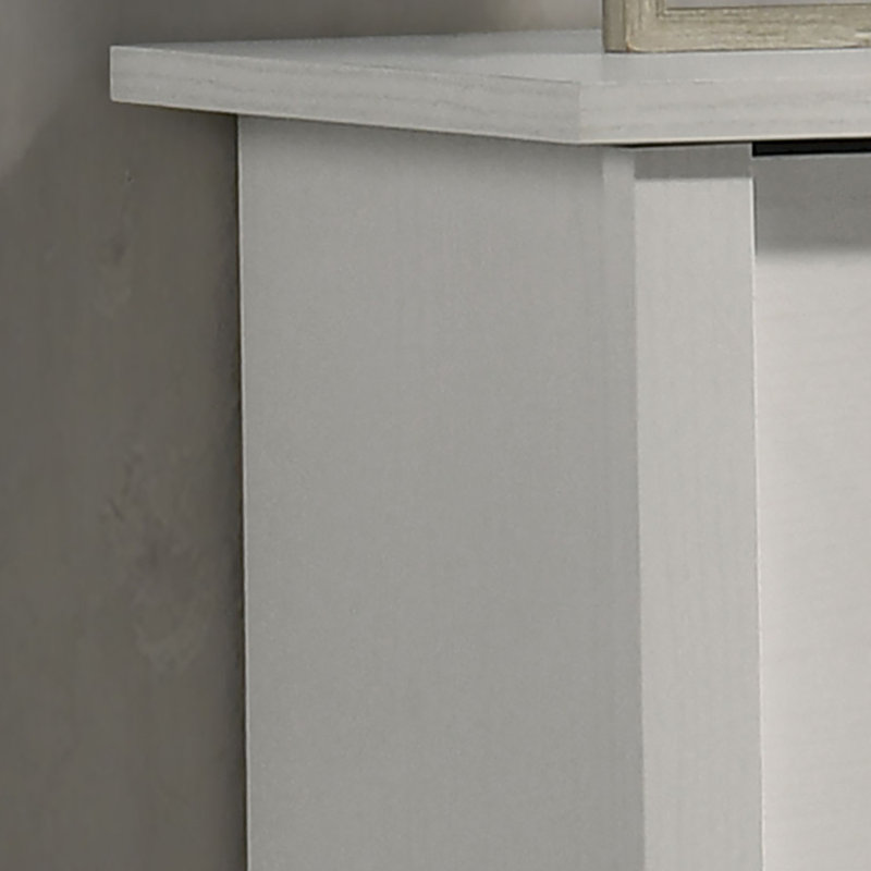 Commode 4 tiroirs avec poignées en métal, Blanc