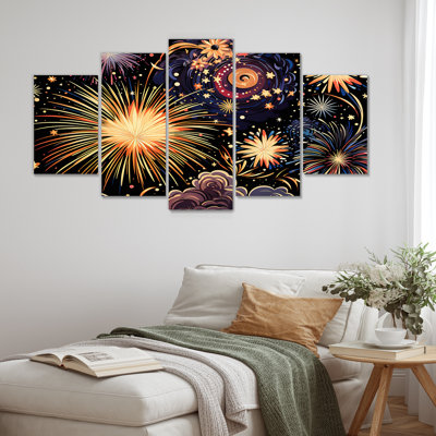 Feux d'artifice céleste - art mural multi-panneaux